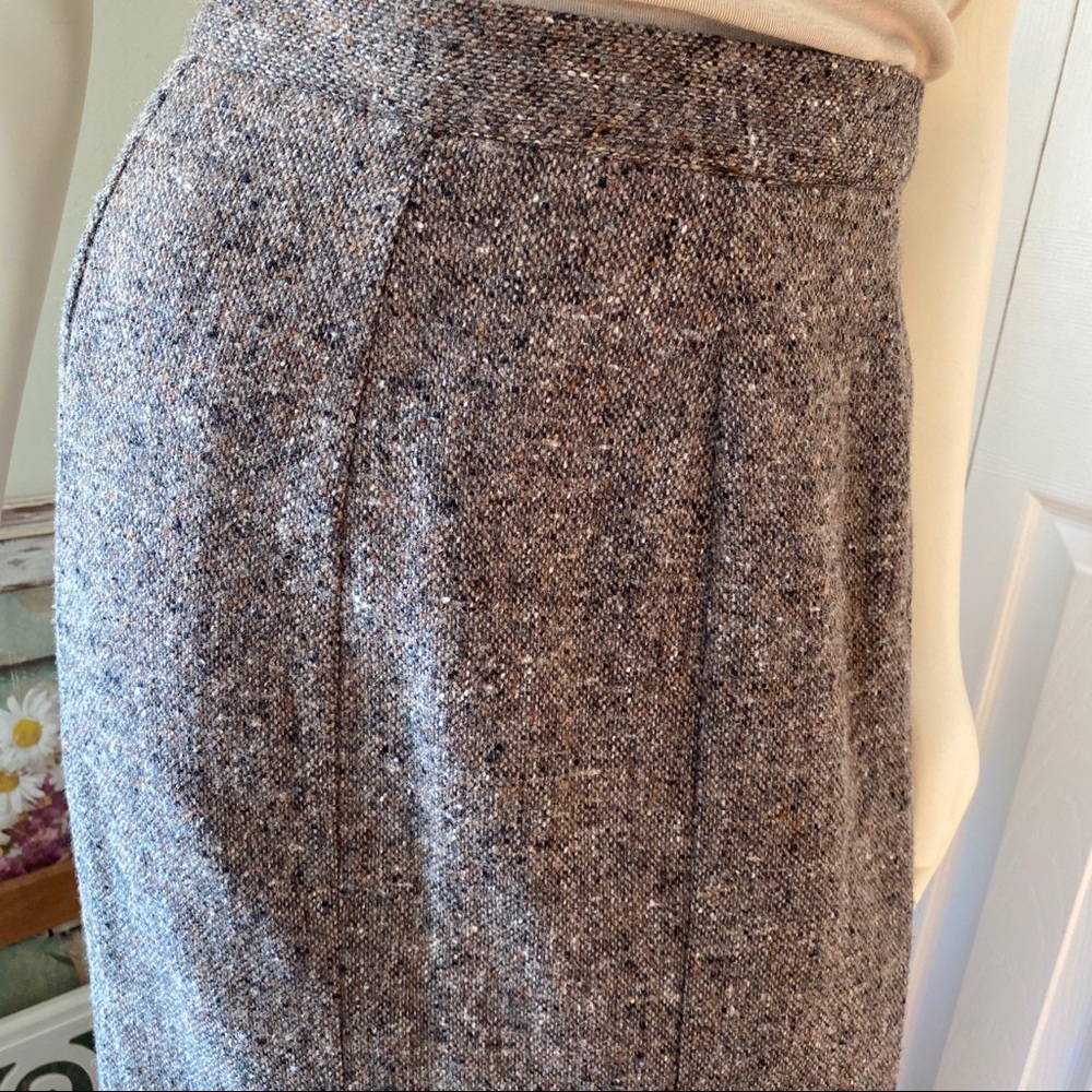 👒 Vintage Lew Magram Neutral Wool Maxi Skirt - Picture 3 of 13